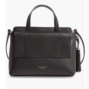 Ted Baker London Tassel Leather Top Handle Black Bag
